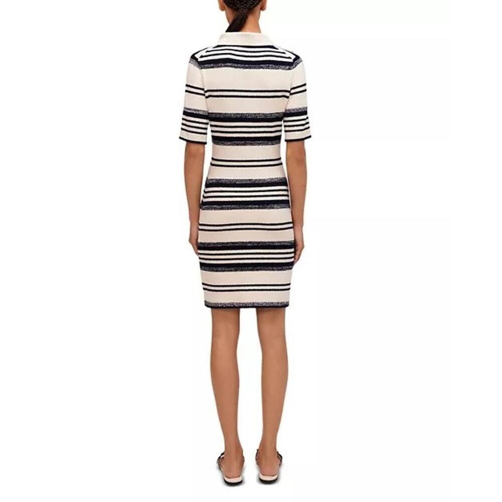 GIFT50 445$ SIMKHAI Kris Stripe V-Neck Mini Shirt Dress Short Sleeve Size Xs - Picture 5 of 5